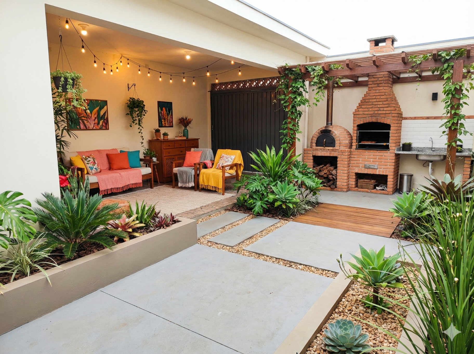 Quintal com área gourmet e churrasqueira - imóvel São Carlos SP