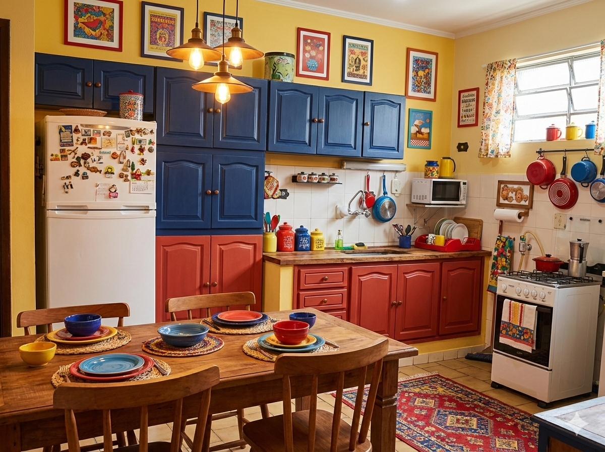 Cozinha moderna com dois ambientes - casa São Carlos